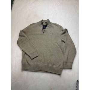American‎ Eagle Outfitters Men's Tan Quarter Zip Sweater Large L/G